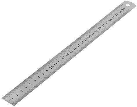 Bottone 30 cm Edelstahl-Lineal, Stahl-Edelstahl-Konstruktion, metrisches Metall-Lineal, Messung, doppelseitig