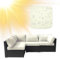 SYLC Draußen Bezüge Für Gartenpolster Wasserabweisende Rattan Sitzkissenbezug Mit Reißverschluss Terrasse Auflagen überwürfe Hussen Für L-Form/Ecke (1 Stück 65×65×10 cm,Ivory)