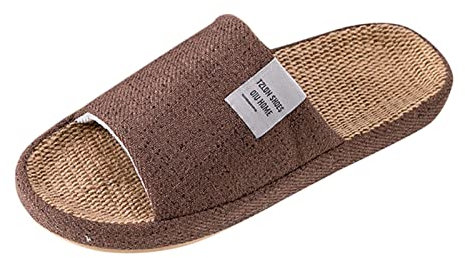 Zapatillas Hombre Barato Sandalias Zapatillas deporte Casual Hombre de Casa, Chanclas, Zapatillas de Lino Dormitorio Interior, Calzado de Mujer Primavera y Otoño, Zapatos Planos Amantes Unisex (C, 44)