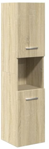 vidaXL Badezimmerschrank, Badschrank mit Stauraum Tür, Wandschrank für Badezimmer, Hängeschrank Badmöbel, Sonoma-Eiche Holzwerkstoff