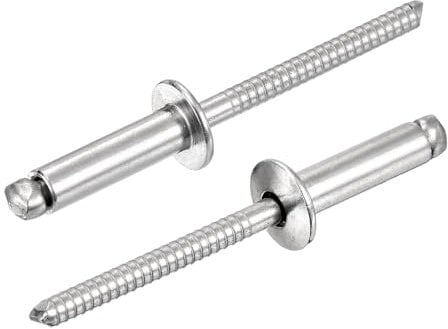 sourcing map 80Pcs 3/16x5/8 304 Stainless Steel Dome-Head Blind Rivets, Open-End Type Blind Rivets for DIY, Sheet Metal, Automotive Repairs, Furniture, Boat, and Duct Work (Silver)