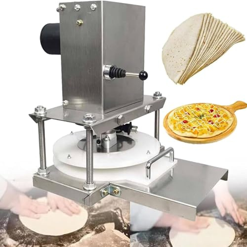 lwjunmm Formeuse à Pizzas,Presse à Pâte Électrique Commerciale,Laminoir à Pâte à Pizza en INOX,pour Tartes Tortillas Pains Pizzerias Boulangeries