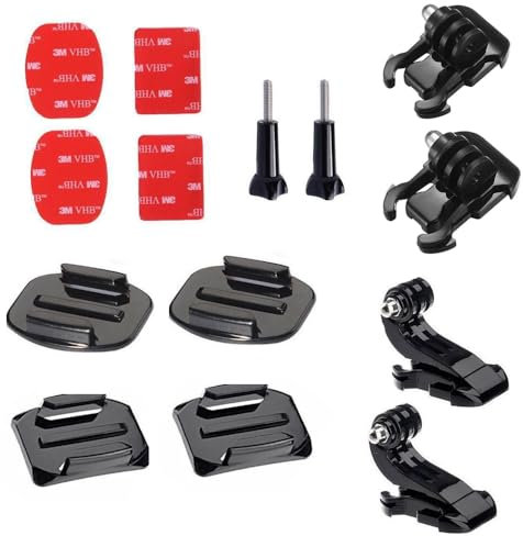Lot de 14 kits de fixation compatibles avec les supports Gopro et les accessoires de fixation Gopro, support adhésif plat incurvé, fixation pour casque, compatible avec les caméras d'action GoPro Hero