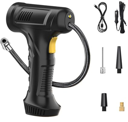 Gonfleur de pneu sans fil pour voiture,gonfleur de pneu sans fil | Pompe de compresseur d'air portable 12 V - Gonfleur de pneu de véhicule Rechargeable, pompe à Air intelligente automatique à arrêt au