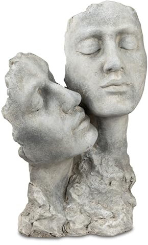 formano Statua da giardino, coppia di pietre di cemento, effetto anticato, 30 x 20 cm, decorazione per interni ed esterni, resistente alle intemperie, in pietra artificiale, idea regalo per coppia di