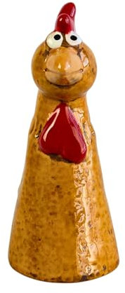 Manufaktur Lichtbogen Zaunhocker aus Keramik | Huhn braun