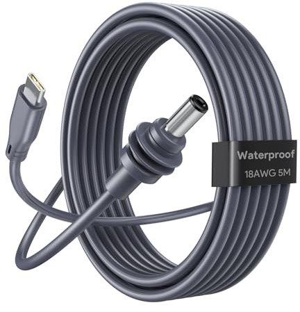 EDUP Starlink Mini USB C to DC Power Cable, PD100W Input USB Type C to DC Barrel Jack Cable for Starlink Mini Replacement Waterproof Cord 18AWG, Star Link Mini Cord (5m)