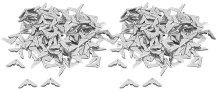 100-300pcs Scrapbooking Albums Corner Protectors Card File Menu Metal Book Laptop Corner Protector Scrapbooks Photo Albums Decor(Silver 200pcs)