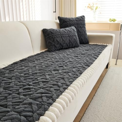 LINGKY Sofa Überzug Dicke Jacquard-getuftete Sofabezug Waschbar Hund Katze Sofaschoner rutschfest Universal Couch Überzug für U Form L Form Sektionssofa für 1 2 3 4 Sitzer Sofa (Grau,70x150cm)