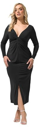 Yours London Curve Berry Knot Front Maxi Dress - Women's - Plus Size Curve