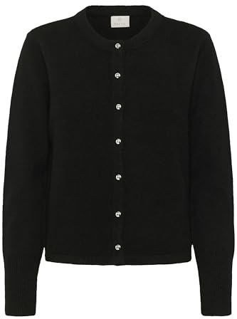 KAFFE Women's Cardigan Round Neck Buttons Long Sleeves Regular Fit Hip Length
