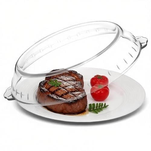 UKCOCO Couvercle Micro Ondes: 10 Couvre Plat Micro Ondes et Four en Verre Couvercle de Protection Anti-éclaboussures Peut servir de Plat à Quiche/Tarte pour Nettoyage Facile Lave