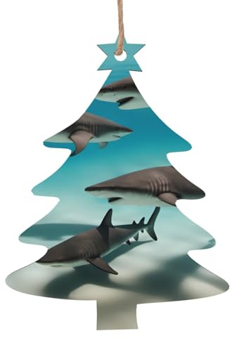 Weihnachtsdekoration, Motiv: Fisch in der Tiefsee, 6-teiliges Weihnachtsdekorationsset, geeignet zum Aufhängen an Wänden und Kaminen