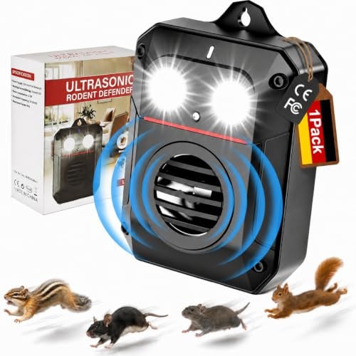 Marderabwehr Auto, Katzenschreck Ultraschall Testsieger, Marderabwehr, Marderschreck Dachboden Batterie, Marderschrecker Auto mit Blitzlicht, Mauseschreck für Garage, Dachboden und Garten