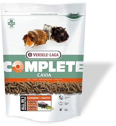 Versele-Laga Complete Cavia All-in-one- Nutrition | 500 g | Pellets für Meerschweinchen | Enthält Timothy-Heu | Angereichert mit Holunderbeeren und Kräutern