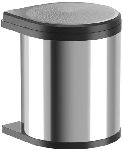 Hailo Kitchen Waste bin, Polished stainless steel, Black, One Size