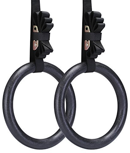 Yimidear Olympic Gymnastic Rings Crossfit Gym For Upper Body Strength Fitness And Bodyweight Excercising, Suspension Training - Taking your body to a new level of strength & endurance (Black) ¡­