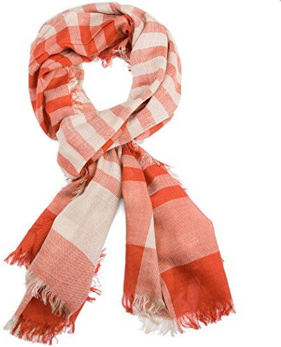 style3 Damen und Herren Schal Winterschal klassisch elegant 2-farbig One Size (Orange)