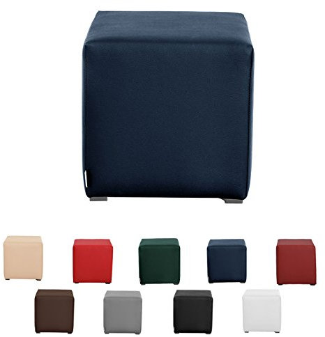 FORTISLINE Sitzhocker Hocker Kunstleder 35cm x 35cm Dunkelblau W326 05