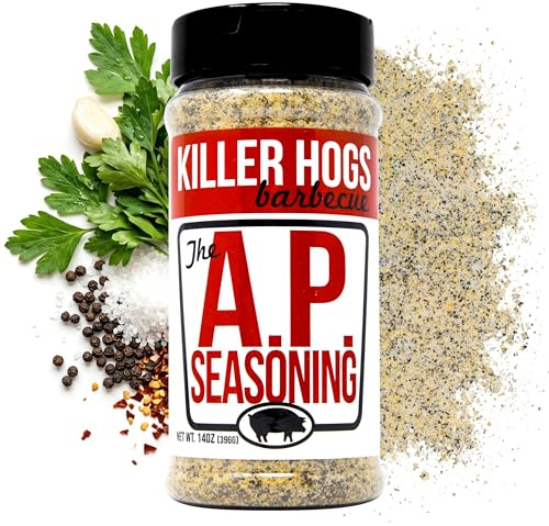 Killer Hogs AP Seasoning | Championship BBQ and Grill All Purpose Seasoning for Beef, Steak, Burgers, Pork, and Chicken | Salt, Pepper, Garlic (SPG) | 14 Ounces