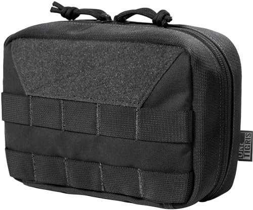 OneTigris Molle EDC Borsa in Cordura Nylon militare, Borsa tattica per accessori, per gadget, attività outdoor, sport, escursioni, Schwarz-Advanced Version…