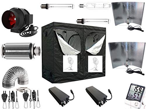 Growbox Komplettset Pro elektronisches VSG dimmbar NDL 240x120x200 cm AKF 935m³/h (2 x 660 Watt Adjustable Wing)