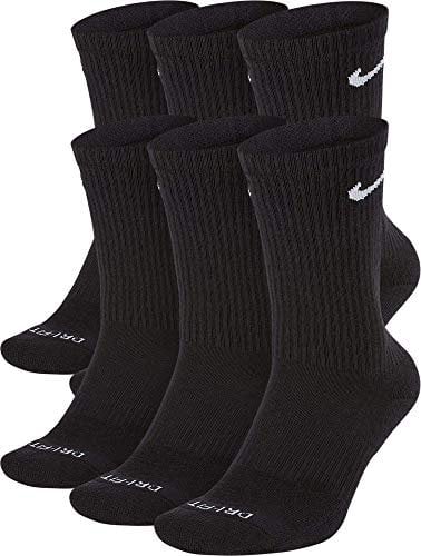 Nike Herren Trainingssocken U Nk Ed Pls Csh Crw 6Pr - 132, Black White, SX6897-010, M