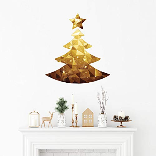 Ambiance Sticker Aufkleber, selbstklebend, Weihnachtsbaum, Origami, 50 x 60 cm