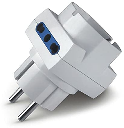 SCAME ADATTATORE SPINA FRANCO/TEDESCA 2XBIV+1XP BIANCO 146.362