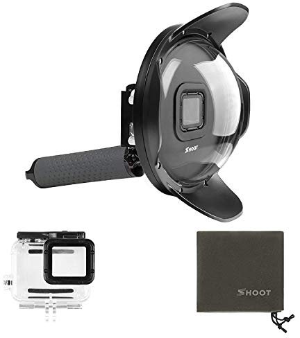 SHOOT Porta Subacquea a Cupola per GoPro Hero 7 Nera / (2018) / 6/5 Fotocamera Nera (Porta Cupola + Custodia Impermeabile + Maniglia)