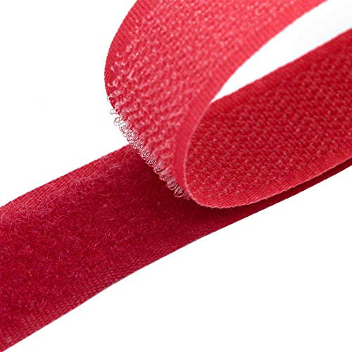 4m Klettband zum Nähen 20mm Flausch- & Hakenband 50 Farben Klettverschluss, Größe:20mm, Gurtband:171 rot