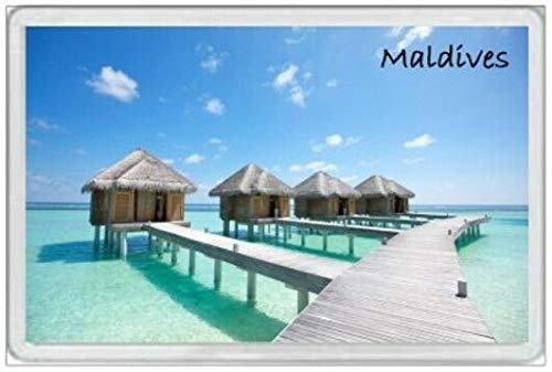 Maledives – Jumbo-Kühlschrankmagnet – Indien, SRI Lanca, männlich, Indianer, Urlaub, Urlaub, Metall Blechschild, 20,3 x 30,5 cm