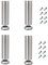 Set mit 4 verstellbaren Möbelbeinen aus NUZAMAS, 35 cm lang, extra dick, aus hochbelastbarem Edelstahl, Beine für TV-Ständer, Möbelsofa, Stützbeine für Badezimmerschränke