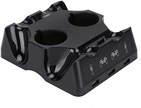 Topiky 4 Port USB Charging Dock Station Charger Base Cradle Stand for PS4 4 VR/PS Move Controller