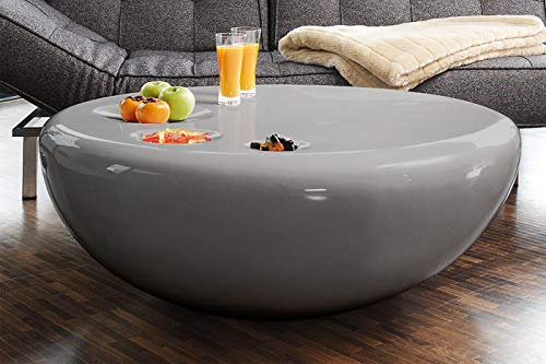 Unbekannt SalesFever Couchtisch Couchtisch 100 cm rund grau Fiberglas Fiberglas L = 100 x B = 100 x H = 38 grau