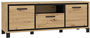 Tv Schrank Trondheim TDHT132 Unterschrank, Lowboard, Tv-Tisch mit 2 Türen und Schublade