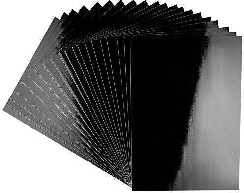 Ideen mit Herz Glossy-Karton | hochglänzendes Glossy Papier | DIN A4 | 200 g/m² | 20 Bogen (schwarz)