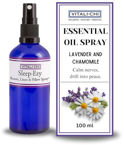Vitali-Chi Sleep-Ezy Raum-, Leinen-, Kissen- und Schlafspray für tiefen Schlaf | Lufterfrischer für Zimmer, Raumduft | Enthält ätherische Öle Lavendel & Kamille - 100ml