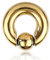 viva-adorno Piercing BCR Spring Ball Closure Ring Intimpiercing Klemmring Chirurgenstahl 316L Clip in Pop out XXL gold Z553, 6 x 16 x 10mm