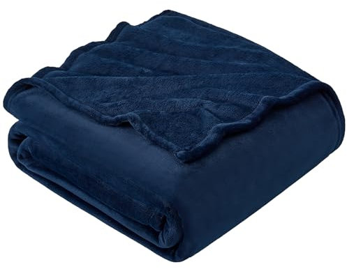 EHEYCIGA Fleece Blanket Navy Throws for Sofas Fluffy Warm Soft Blanket for Bed Settees Armchairs, Fit All Season, Double Size, 150x200cm