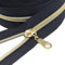 MebuZip The Yard Gold Metallic Nylon Coil Reißverschlüsse von The Yard Bulk Coil Zipper Rolle 9,1 m mit 25 Zügen für DIY Nähen Handwerk Taschen (schwarz)