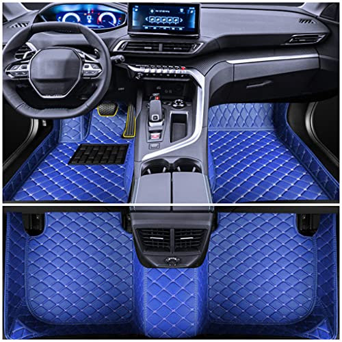 Muchkey Auto Fußmatten Passen für Opel Combo Tour Astra GTC Cascada Zafira Karl Corsa Adam Mokka Meriva Crossland x Insignia Cargo Vivaro Movano Anpassen Leder Fussmatten Blau