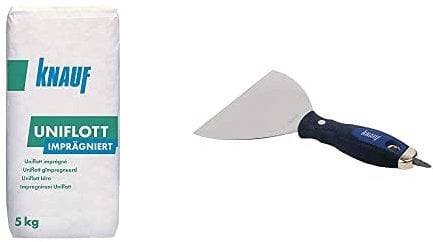 Knauf Uniflott imprägniert 5 kg mit Knauf Schraubgriffspachtel 15 cm breit - Set aus 2 Artikeln
