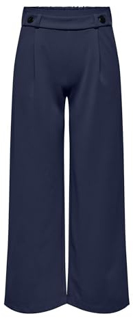 JDY Damen JDYGEGGO New Long Pant JRS NOOS Hose, Black Iris/Detail:Black Buttons, XS/34