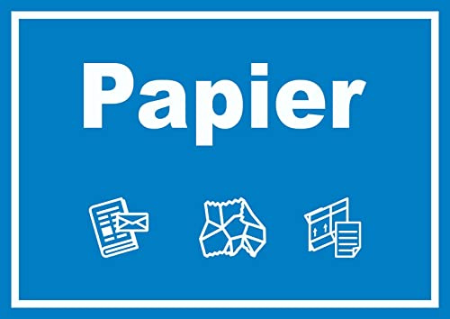 HB-Druck Papier Mülltrennung Schild Text Symbol Karton waagerecht A6 Rückseite selbstklebend