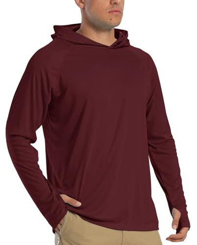 TACVASEN Men's Hoodies Summer Swim Top Long Sleeve T-Shirt Quick Dry Outdoor Hoodies