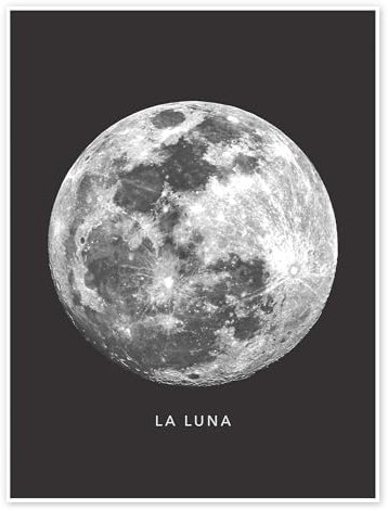 La Luna - der Mond Poster von Finlay and Noa 30 x 40 cm Schwarz Wandbilder Wanddeko