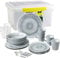 Brunner- Outdoor in Motion : Camping-Geschirr-Set Melamin | 36-Teilig - Teller, Besteck & Becher für 2-4 Personen | All Inclusive Pearl - Bruchfest & Anti-Slip