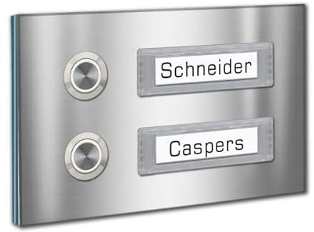 Zweifamilien Türklingel 145x90mm mit Namensschildern zum Beschriften - Tomtec