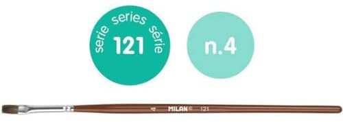 0412104P Sachet avec Crochet Pinceau Scolaire Plat Série 121 n 4 MILAN
